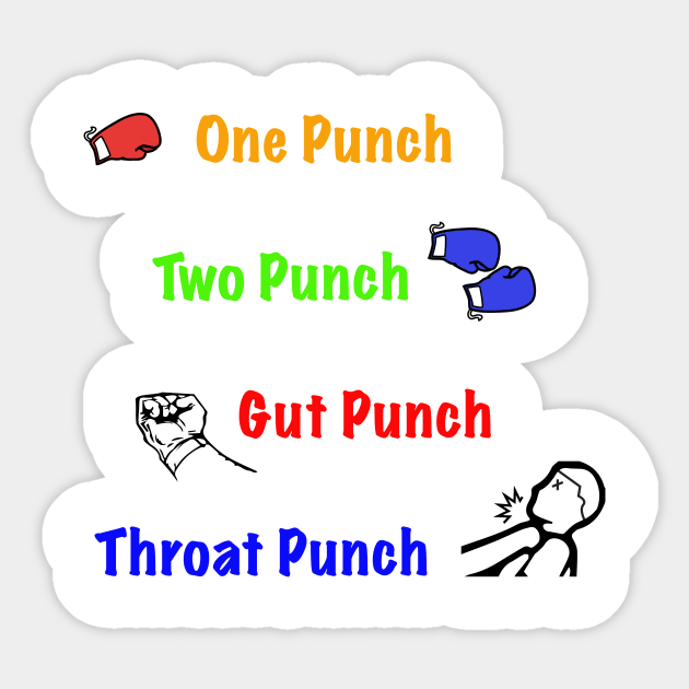 One Punch, Two Punch, Gut Punch, Throat Punch Sticker by SnarkSharks